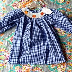 Blue pumpkin smocked dress